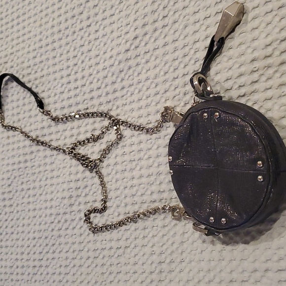 Junior Drake Handbags - NWT! JUNIOR DRAKE NANO MINI CROSSBODY BOYSENBERRY STUDDED BAG METALLIC P…